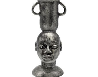 Ma afrika pewter candle holder rustic ethnic style home decor