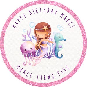 Decorazioni commestibili per cupcake di compleanno a tema sirena