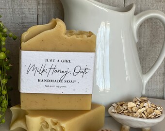 Milk, Honey & Oats Soap Bar Handmade