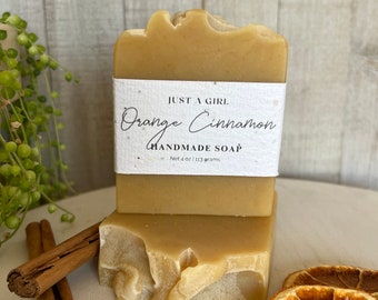 Orange & Cinnamon  Soap Bar Handmade Essential Oil Soap