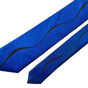 Blue Tie, Hand Painted Blue Tie, Hand Painted Tie, Blue Slim Tie, Slim Tie, Tie, Necktie, Formal Event