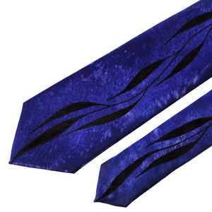 Blue Slim Tie, Hand Painted Blue Tie, Hand Painted Tie, Slim Tie, Blue Tie, Necktie, Wedding Tie, Formal Event