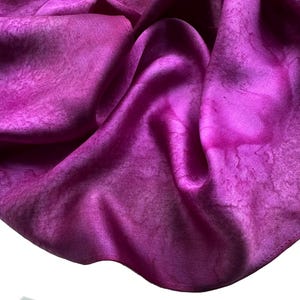 Hand Painted Purple Silk Scarf: Small, Elegant  Charmeuse