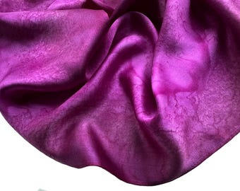 Purple Silk Scarf, Hand Painted Purple Silk Scarf, Hand Painted Silk Scarf, Purple Scarf, Silk Scarf, Gift For Her