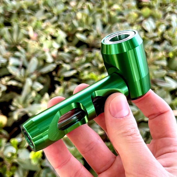 glass cigarette pipe Glass Pipe Metal Body - Modern Smoking Bowl - Durable Hand Pipes