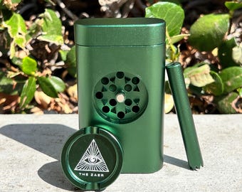 One Hitter Dugout Set With Build In Grinder - Metal Portable All-in-One Design