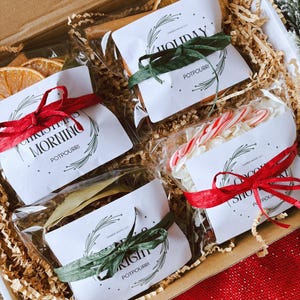 Christmas Potpourri Gift Set - Holiday Stovetop Simmer Mix - 4 Scents - Gift Box Ready - Ships Fast