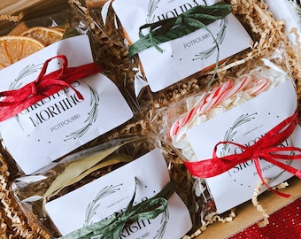 Christmas Potpourri Gift Set - Holiday Stovetop Simmer Mix - 4 Scents - Gift Box Ready - Ships Fast