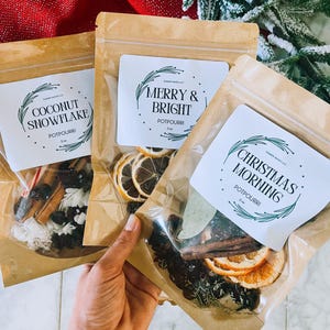 Set of 3 Holiday Potpourri | Christmas Morning, Coconut Snowflake and Merry and Bright