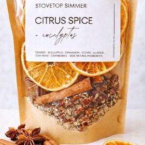 Citrus spice stovetop potpourri bag with dried orange and spices