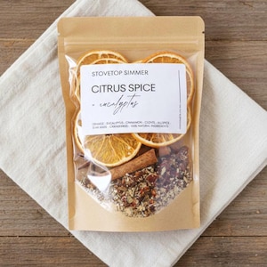 Citrus Spice Stovetop Potpourri with Eucalyptus, Orange Cinnamon Clove Simmer Pot