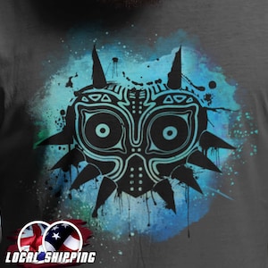 Legend of Zelda Majora&#39;s Mask Gaming T-Shirt - Tee Gamer Link Ocarina Triforce Hylian Mens Womens Unisex Retro Birthday Gift