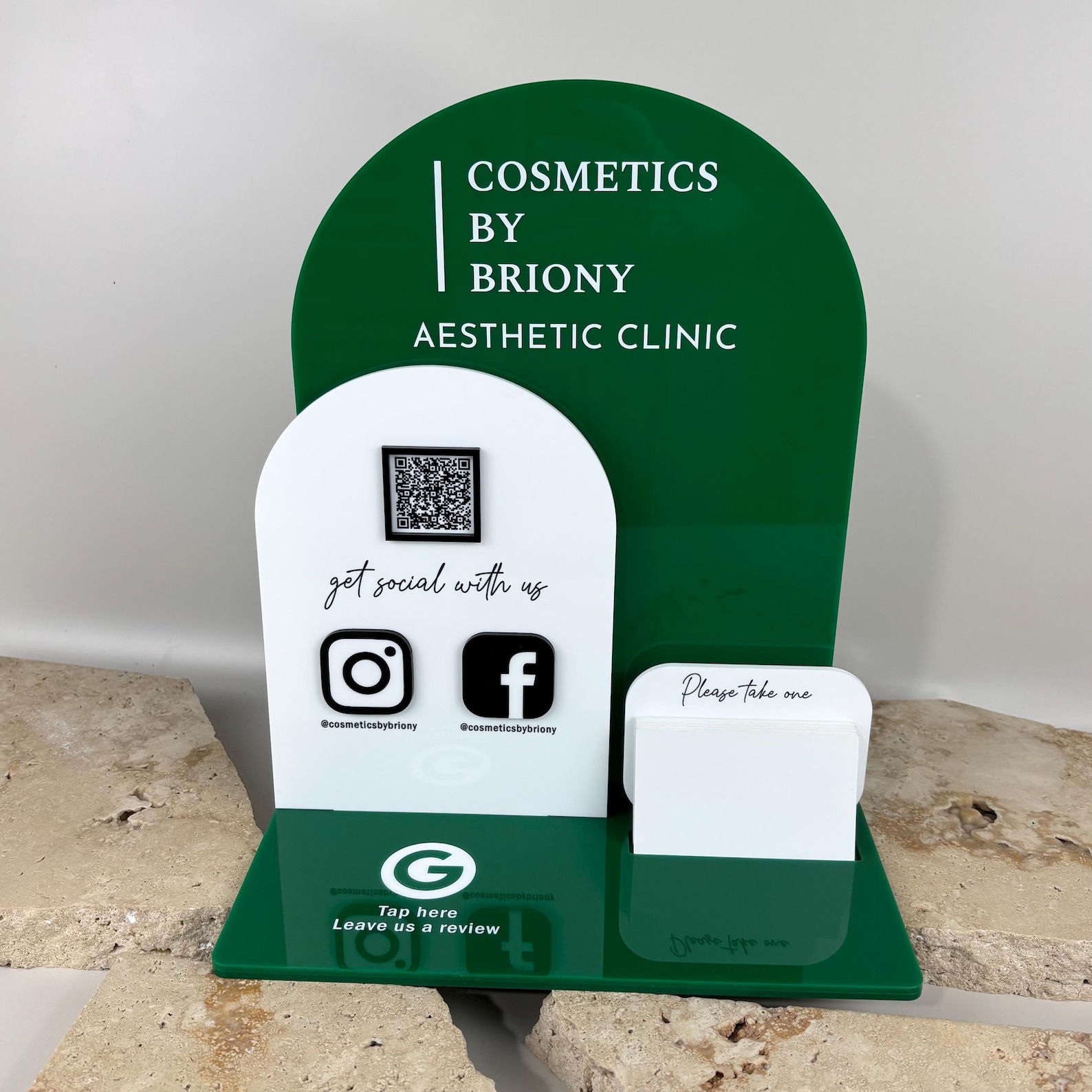 Custom QR Code & NFC Business Display | Acrylic Social Media Stand With ...