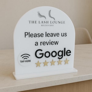 Stojak NFC Google Review – niestandardowy znak „Dotknij, aby zostawić recenzję” dla salonów, klinik i małych firm