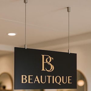 Suspended Display Sign | Custom Hanging Acrylic Ceiling Sign for Salon, Retail & Business | Double-Sided Directional or Branding Sign