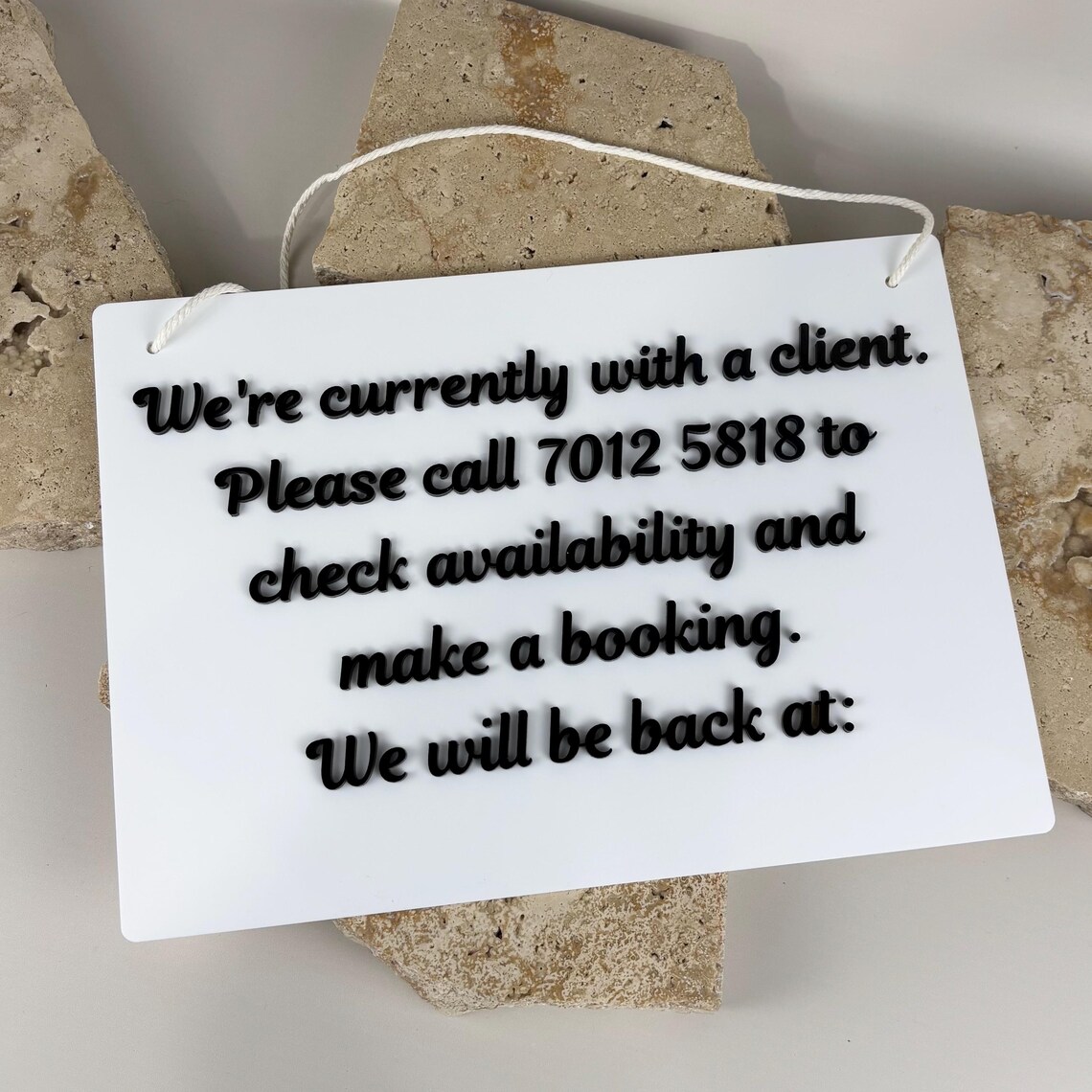 Fully Booked Availability Sign – Acrylic Hanging Sign – Custom Salon ...