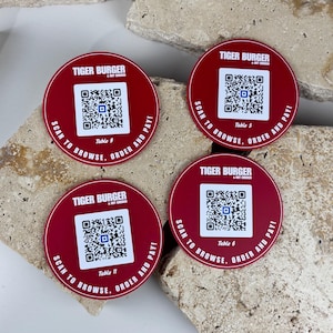 Aangepaste tafelschijven met QR-code | QR-borden restauranttafel | Tafelborden scannen om te bestellen | QR-menutabelmarkeringen | Bestelschijf voor Café & Restaurant
