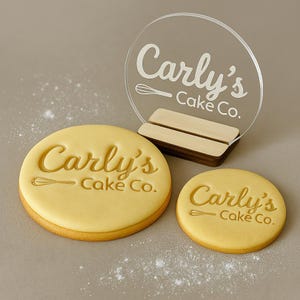 Embosseur de cookie avec logo d'entreprise personnalisé | Tampon à biscuits en acrylique personnalisé pour boulangers et marques | Embosseuse pour biscuits avec logo personnalisé