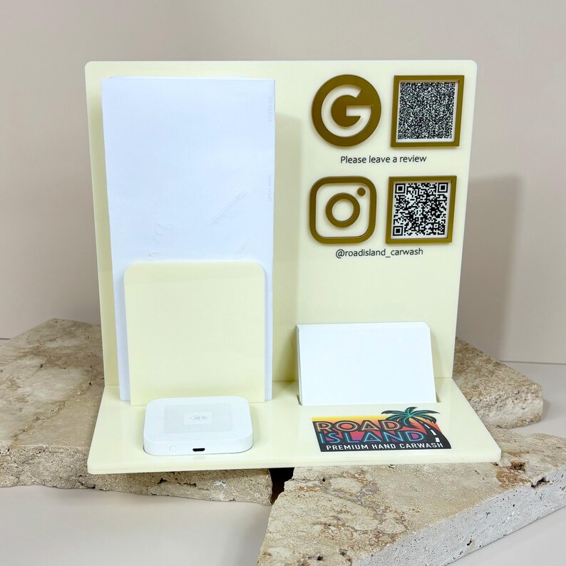 Custom Business Display Hub | Acrylic NFC Tap & QR Code Stand With Card ...