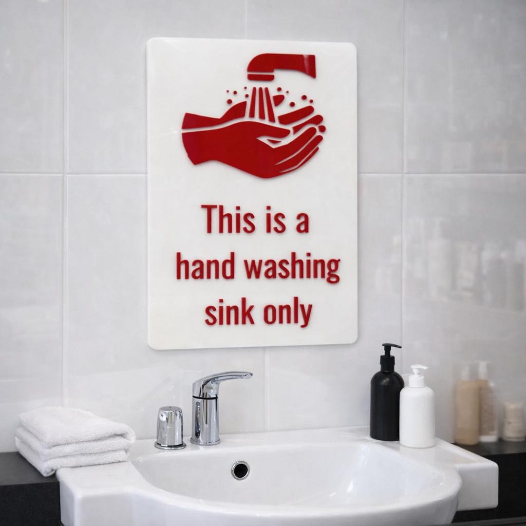Hand Washing Sink Only Sign | Acrylic Hygiene Sign for Salons, Clinics ...
