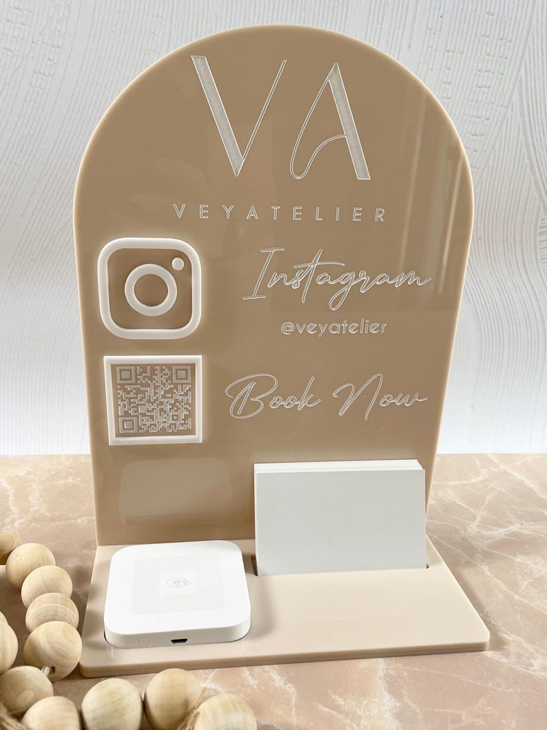 Custom Acrylic Business Display Stand | NFC Tap to Pay & Card Holder ...
