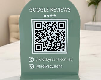 Custom Google Review QR Code Stand | Personalised Acrylic Review Sign for Business | Salon & Reception Desk Display | Client Feedback Sign