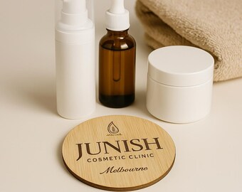 Custom Bamboo Logo Disc | Engraved Business Branding Prop