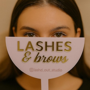 Custom 3D Text Face Shield for Lash & Brow Clients | Personalised Salon Privacy Cover | Branding Prop for Beauty Content