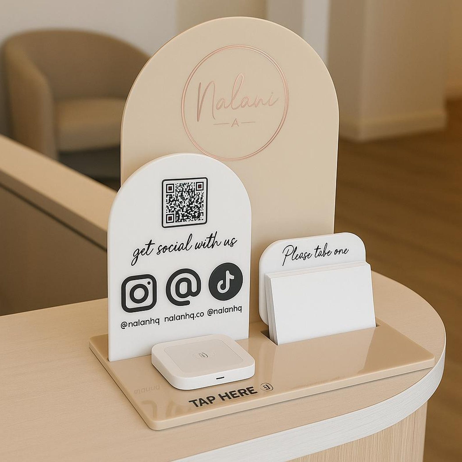 Custom QR Code & NFC Business Display | Acrylic Social Media Stand With ...