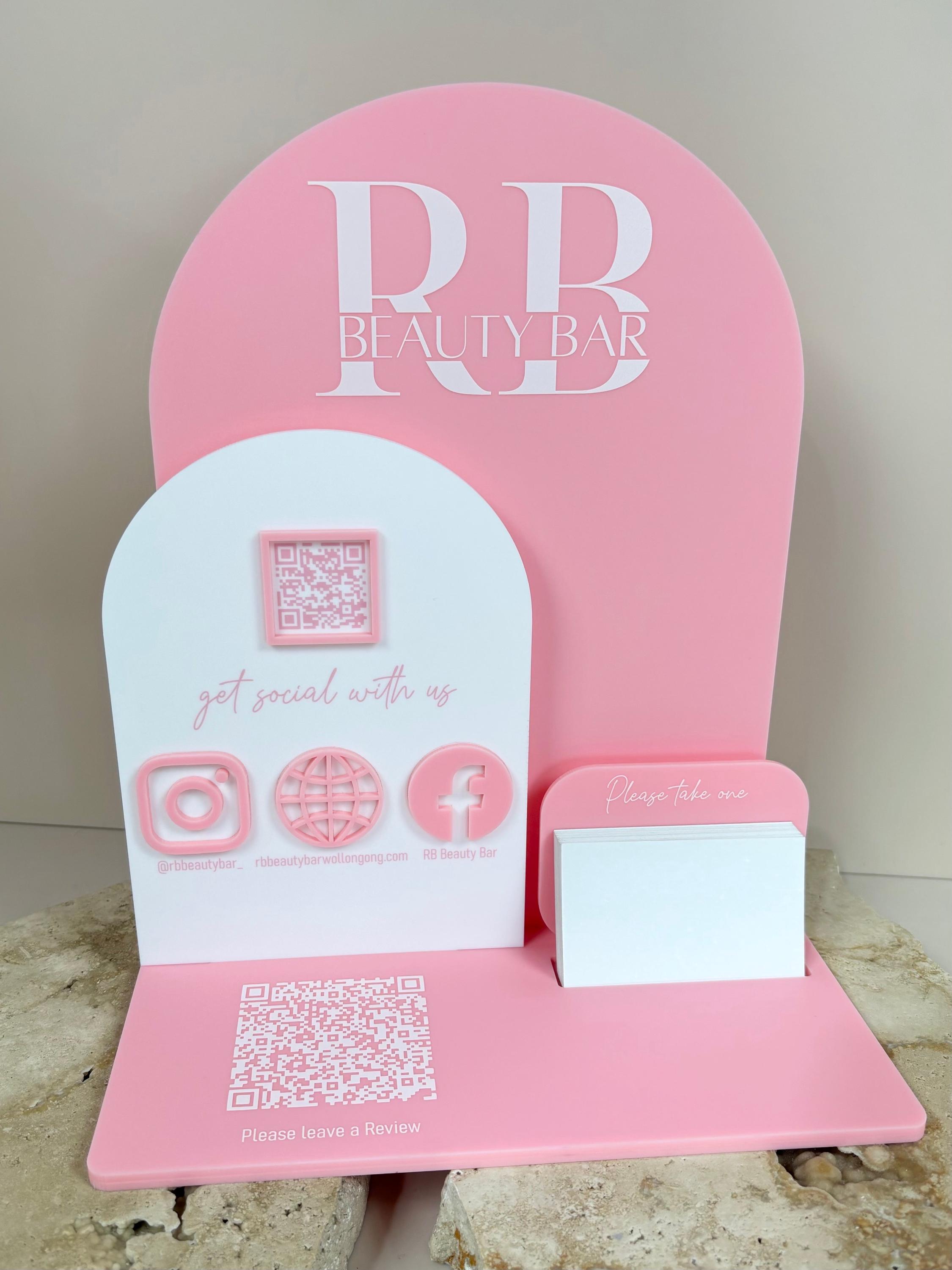 Custom QR Code & NFC Business Display | Acrylic Social Media Stand With ...