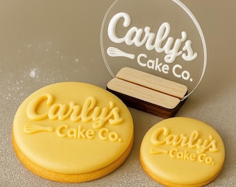 Custom Logo Cookie Stamp | Personalised Cookie Embosser | Business Logo Biscuit Stamp for Bakers & Small Business
