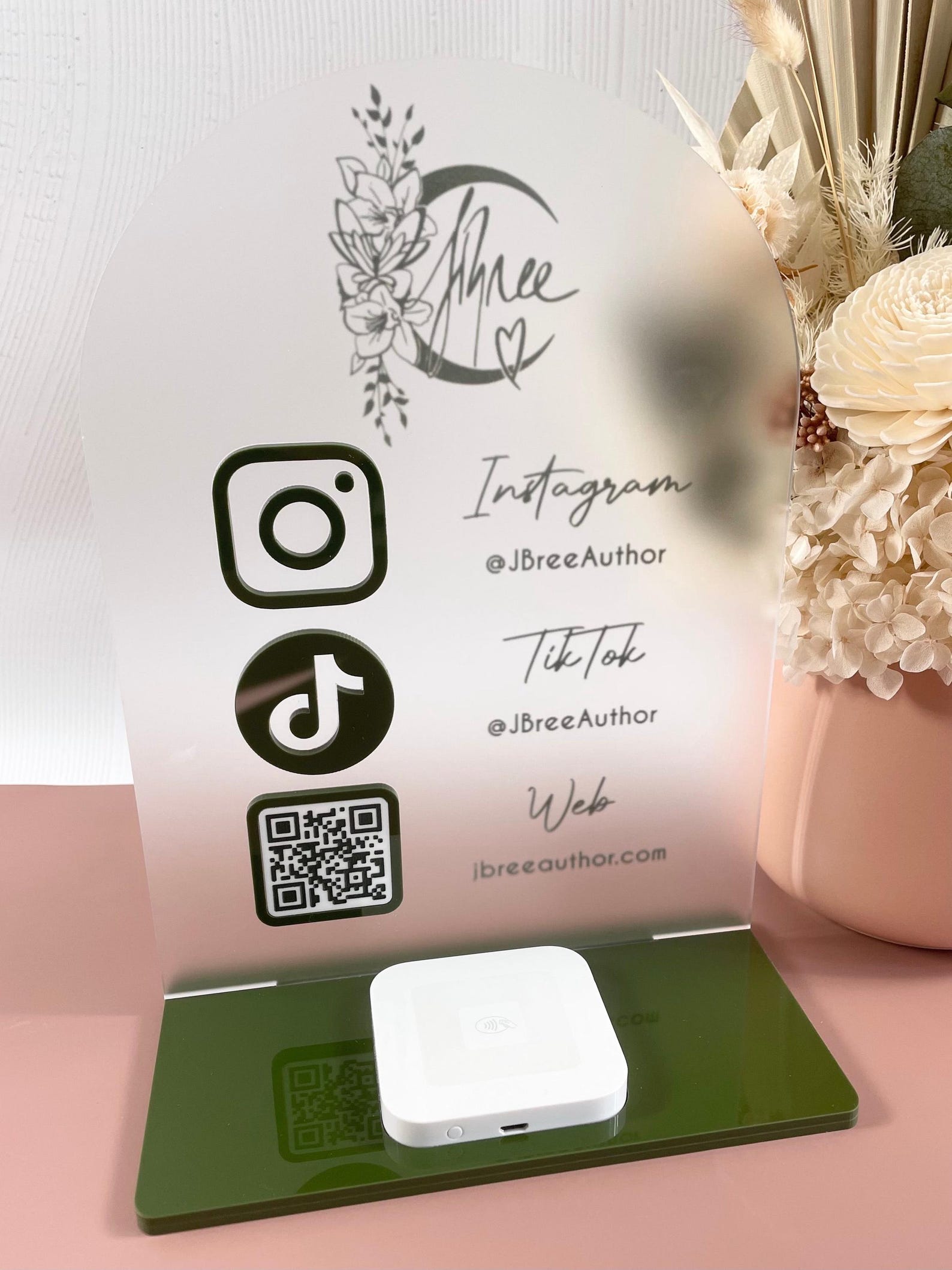 Custom Acrylic Business Display Stand | NFC Tap to Pay & Card Holder ...