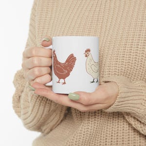 Rustic Chicken Mug - Farmhouse Animal Coffee Cup, Chicken Lovers Gift, Farm Girl Coffee Cup, Vintage Chicken Mom Mug