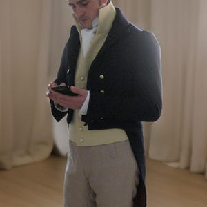 19th Century Men Navy Blue Wool British Tailcoat, Regency Tailcoat,18th Century Tailcoat, Victorian Tailcoat, Cavalry Coat