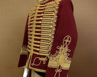 Men's Napoleonic Hussar Uniform Military Style Tunic Pelisse Jimmie Hendrix Jacket