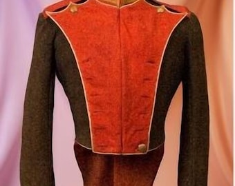New Men 1st Regiment's Russian Uniform Life Guard's Brown Wool Coat, Hussar Jacket