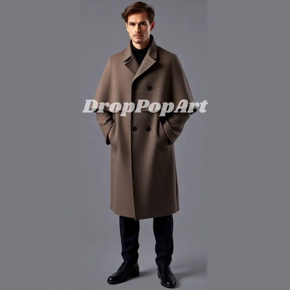 Langer Herren Mantel: Elegante Winter Oberbekleidung