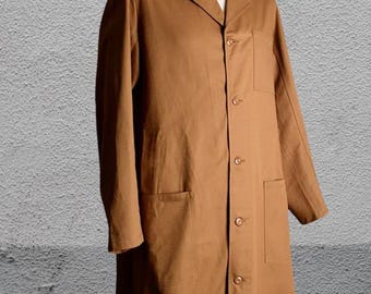 Men's Brown Wool Blend Overcoat: Victorian Style Winter Coat
