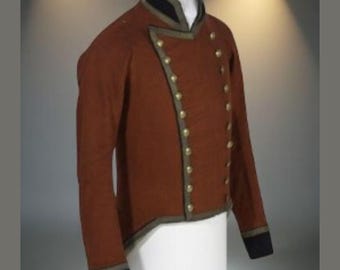 Men's National Army Military Brown Uniform Tail coat