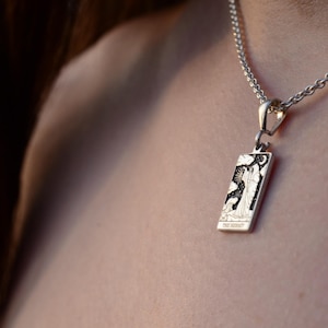 Le collier de tarot de l'ermite, collier en or occulte, collier de tarot en or. Collier ermite en or. Pendentif carte de tarot en argent 925. Bijoux de tarot