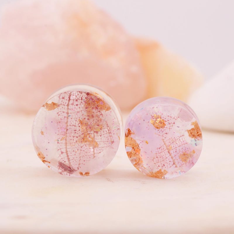 Mystic Metals Natural Bamboo Jasper Stone Ear Plugs (STN-755) – Double Flared, Brown, Pick Your Size