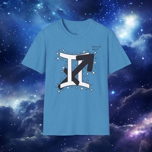 Pary zodiaku Strzelec i Bliźnięta Astrologia Unisex Koszulka z Miłosnym Opisem