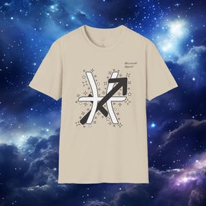 Pary zodiaku Strzelec i Ryby Astrologia Unisex Koszulka z Miłosnym Opisem