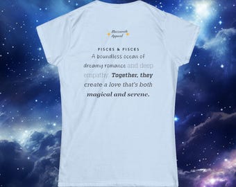 Pisces Sternzeichen T-Shirt - Astrologie Geschenk für Frauen, verträumte Romantik