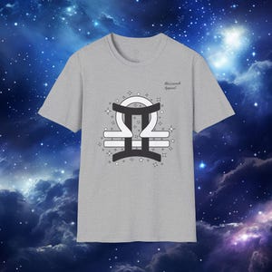 Koszulka unisex z motywem zodiaku Bliźnięta i Waga z astrologią i opisem miłości 2