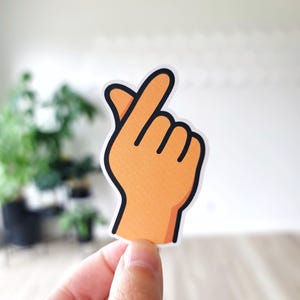 Korean Finger Heart Sticker, Kpop Love Sign, Love Sticker, Hand Sign Sticker, Korean Sticker, Finger Heart Sticker, Cute Kpop Sticker,Kdrama