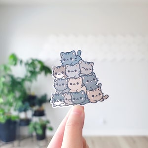 Stacked Cats Stickers, Funny Cat, Cute Cats, Cat Lovers, Cat Humor, Feline, Kawaii Cat, Cat Lover Gift, Cartoon Cat, Cat Mom, Stickers, Cats