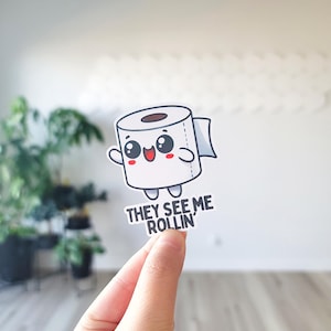 Mi vedono rotolare, Adesivo carta igienica, Carta igienica divertente, Carta igienica Hogger, Carta igienica Hog, Arredo bagno, Meme carta igienica, Hog
