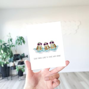 Tarjeta de juego de palabras con tortugas, tarjeta motivacional, estímulo, tarjetas de felicitación, tortugas divertidas, tarjeta de juego de palabras con tortugas, tarjeta de juego de palabras divertida, juego de palabras con tortugas, tortugas lindas