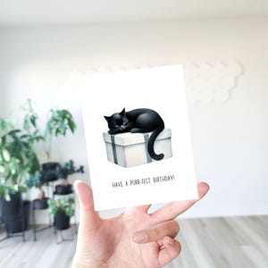 Aniversário Purr-Fect, Cartão de Aniversário, Mãe de Gato, Pai de Gato, Trocadilho de Gato, Gatinho, Amante de Gato, Gato Engraçado, Aniversário Engraçado, Humor de Aniversário, Cartões de Felicitações